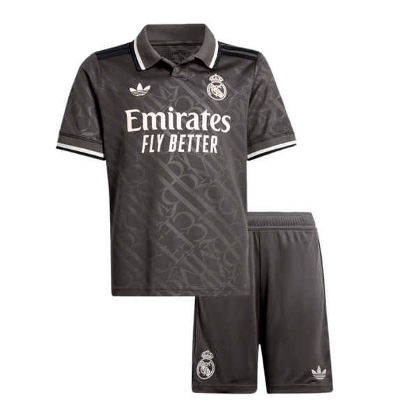 Real Madrid Third Away Soccer Jersey Kit 2024/25 Kids(Jersey+Shorts)