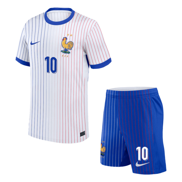 France MBAPPE #10 Away Jersey Kit EURO 2024 Kids(Jersey+Shorts) - Image 2