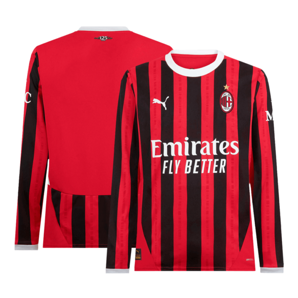 AC Milan Long Sleeve Jersey Home Football Shirt 2024/25 - Image 3