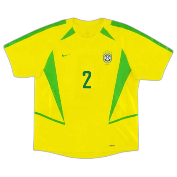 Brazil CAFU #2 Retro Jersey Home World Cup 2002 - Image 2