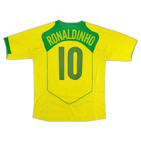 Brazil Ronaldinho #10 Retro Jersey Home 2004