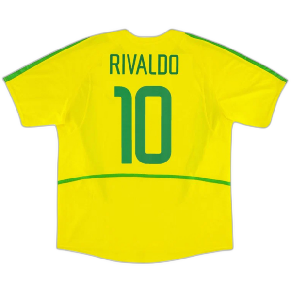 Brazil RIVALDO #10 Retro Jersey Home World Cup 2002