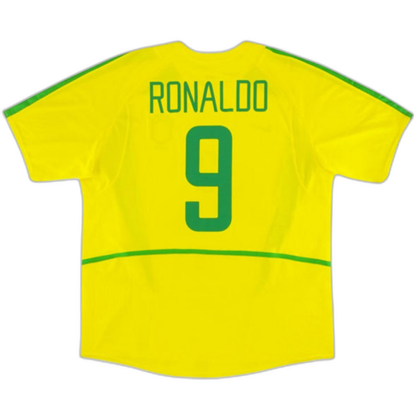 Ronaldo #9 Retro Brazil Home Jersey World Cup 2002