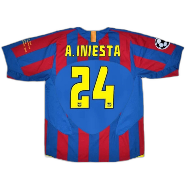 A.Iniesta #24 Retro Barcelona UCL Final Home Jersey 2005/06