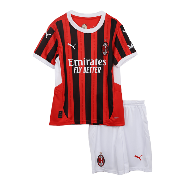 AC Milan Home Jersey Kit 2024/25 Kids(Jersey+Shorts) - Image 3