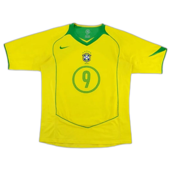 Brazil Ronaldo #9 Retro Jersey Home 2004 - Image 2