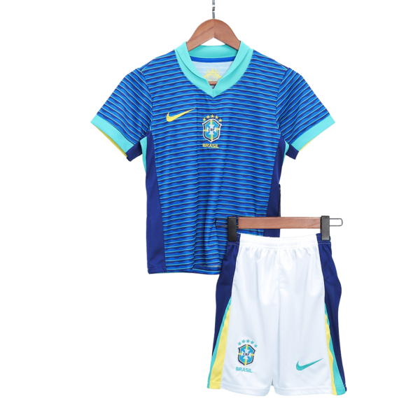 Brazil Away Jersey Kit Copa America 2024 Kids(Jersey+Shorts) - Image 3