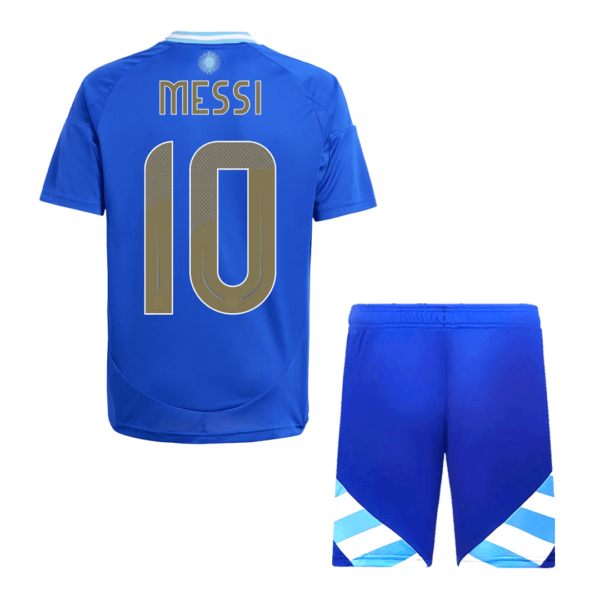 Argentina MESSI #10 Away Jersey Kit 2024 Kids(Jersey+Shorts) - Image 2