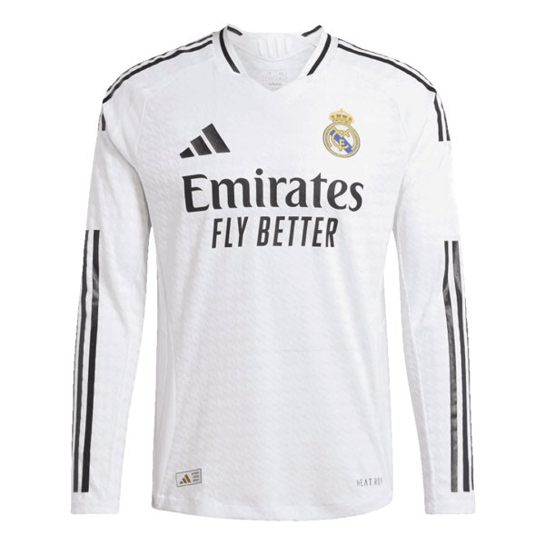 Authentic Real Madrid Long Sleeve Jersey Home Football Shirt 2024/25