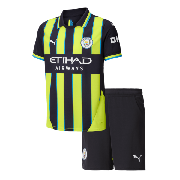 Manchester City Away Soccer Jersey Kit 2024/25 Kids(Jersey+Shorts)