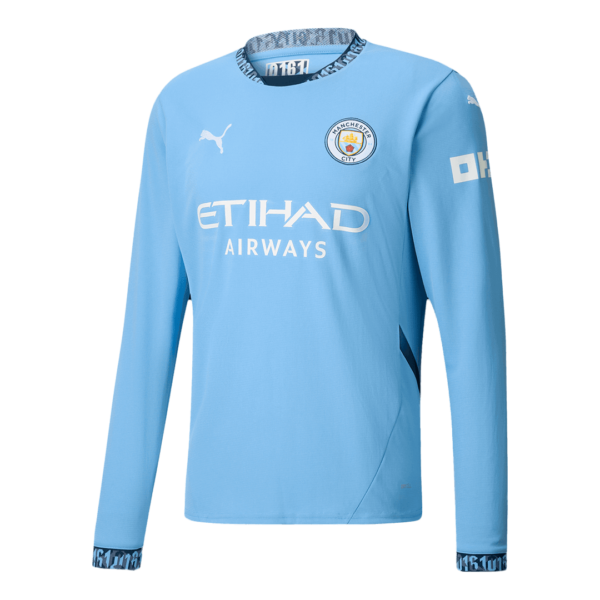 Manchester City Long Sleeve Jersey Home Football Shirt 2024/25