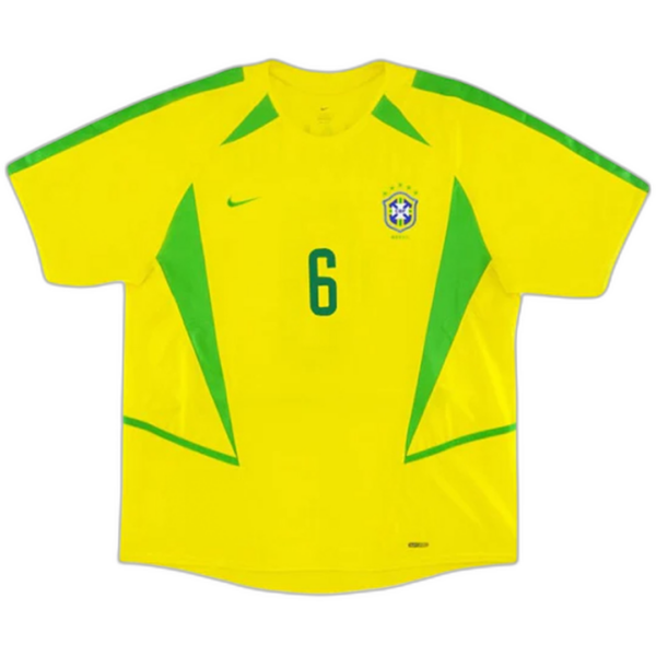 Brazil R.CARLOS #6 Retro Jersey Home World Cup 2002 - Image 2