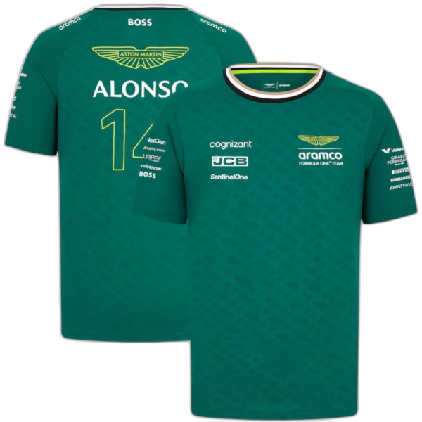 Aston Martin Aramco Cognizant F1 Racing Team Fernando Alonso Driver T-Shirt 2024