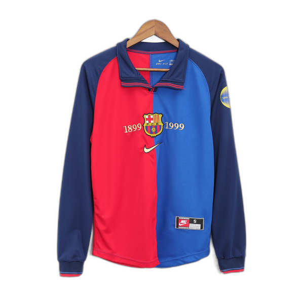 Retro Barcelona Home Long Sleeve Jersey 1999/00 - Image 5