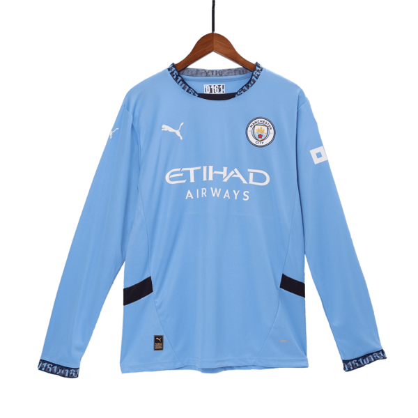 Manchester City Long Sleeve Jersey Home Football Shirt 2024/25 - Image 4