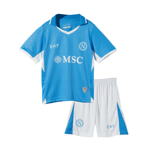 Napoli Home Soccer Jersey Kit 2024/25 Kids(Jersey+Shorts) - Image 3