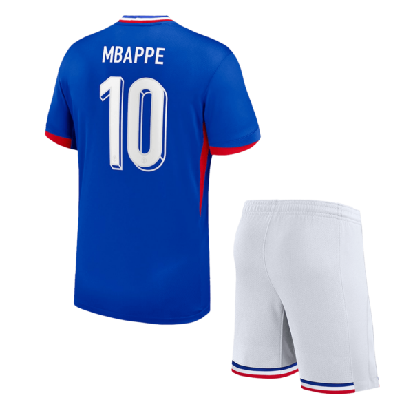 France MBAPPE #10 Home Jersey Kit EURO 2024 Kids(Jersey+Shorts)