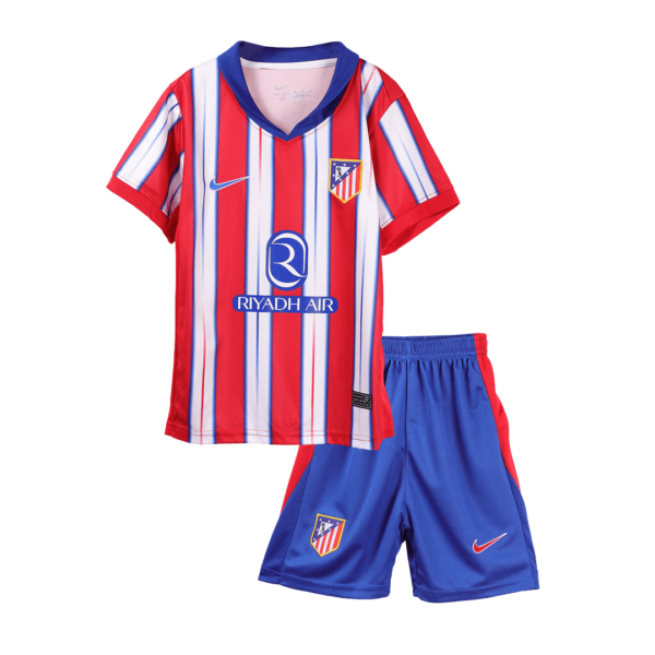 Atletico Madrid Home Soccer Jersey Kit 2024/25 Kids(Jersey+Shorts)