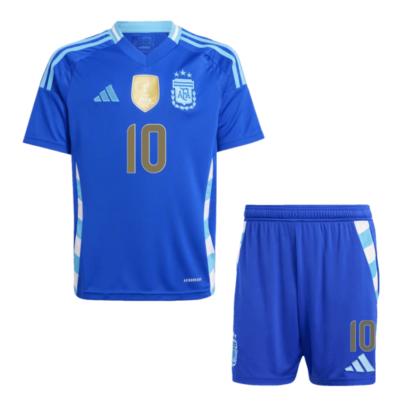 Argentina MESSI #10 Away Jersey Kit 2024 Kids(Jersey+Shorts)