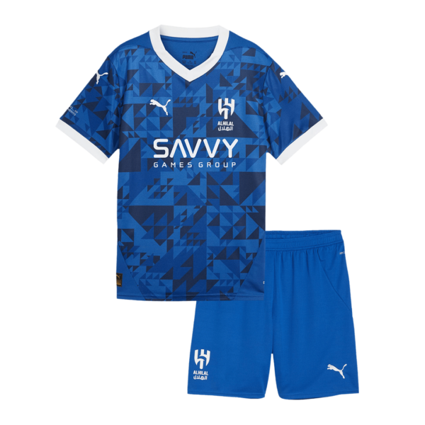 Al Hilal SFC Home Soccer Jersey Kit 2024/25 Kids(Jersey+Shorts)